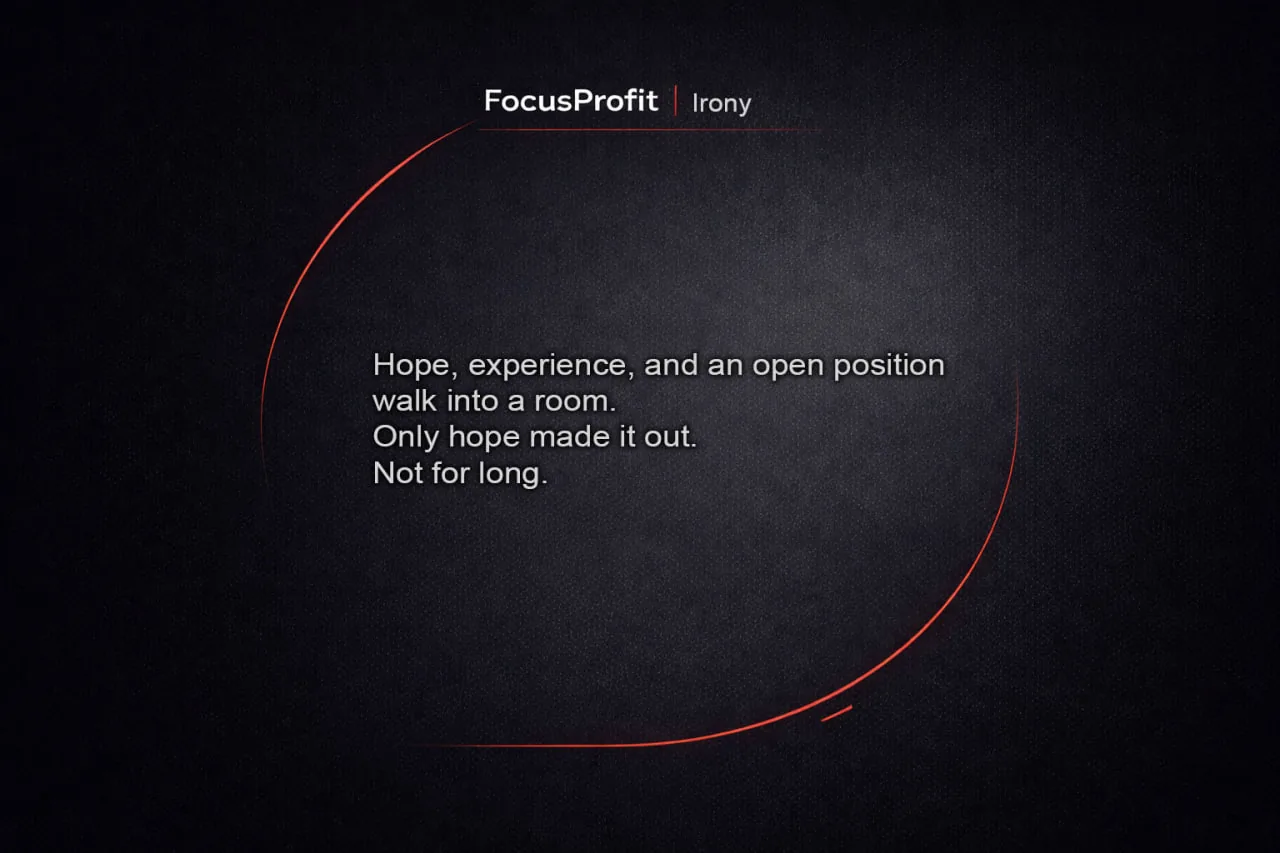 FocusProfit · Irony — hope, experience and a position